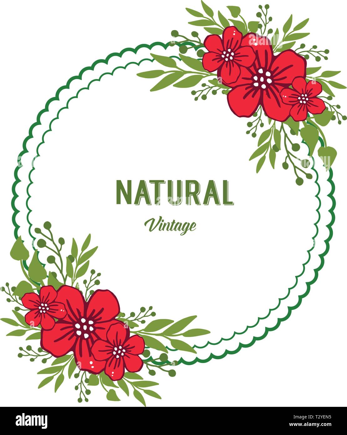 Vector Illustration Various Shape Red Flower Frame For Banner