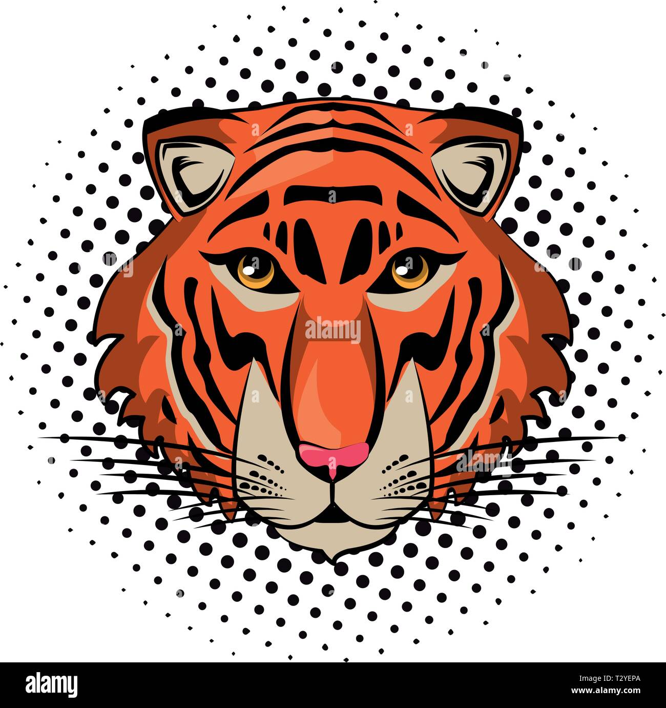 Tiger face cool sketch Stock Vector