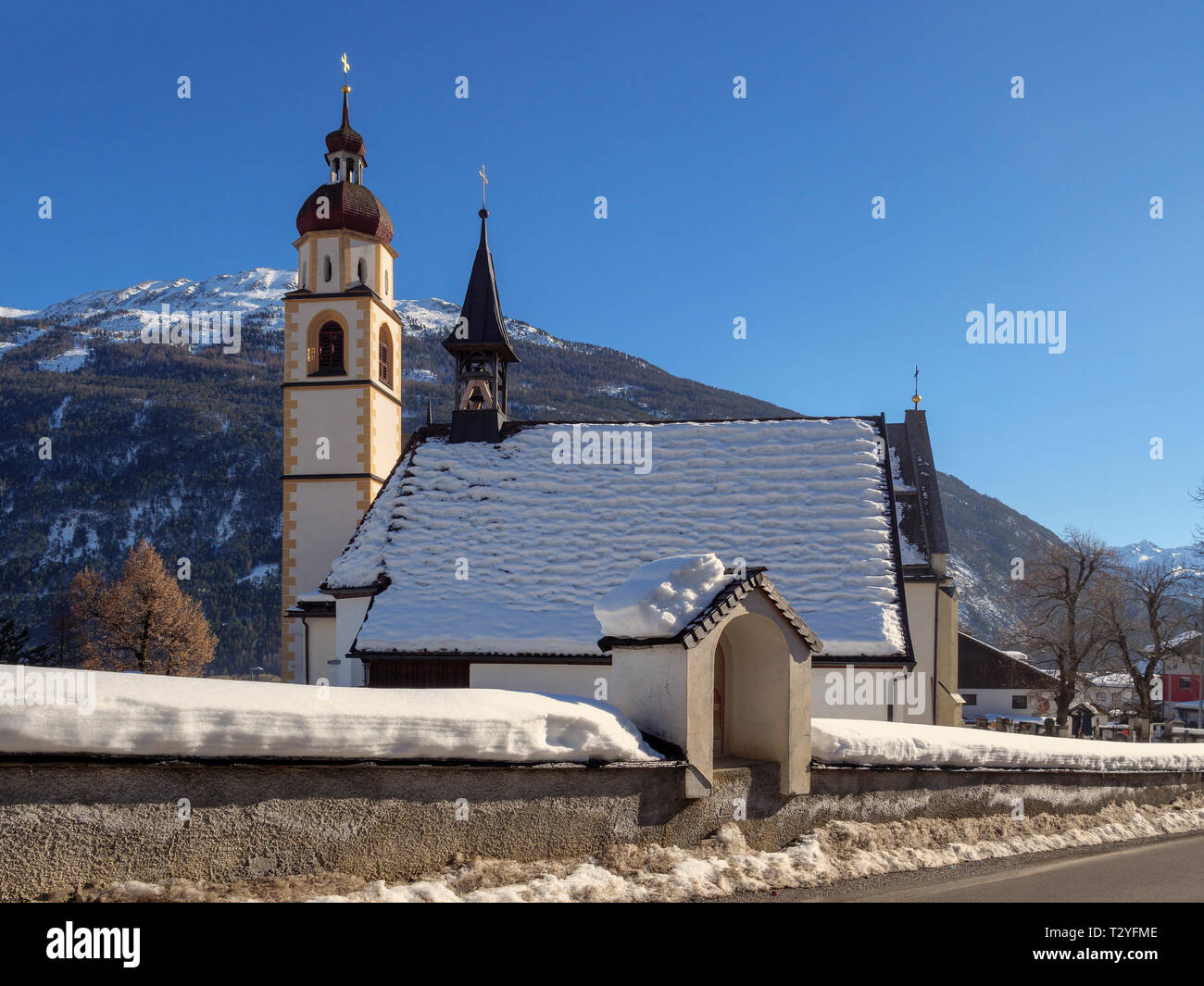 Meininger Mountains, parish church of Tarrenz, district Imst, Tyrol, Austria, Europe Stock Photo