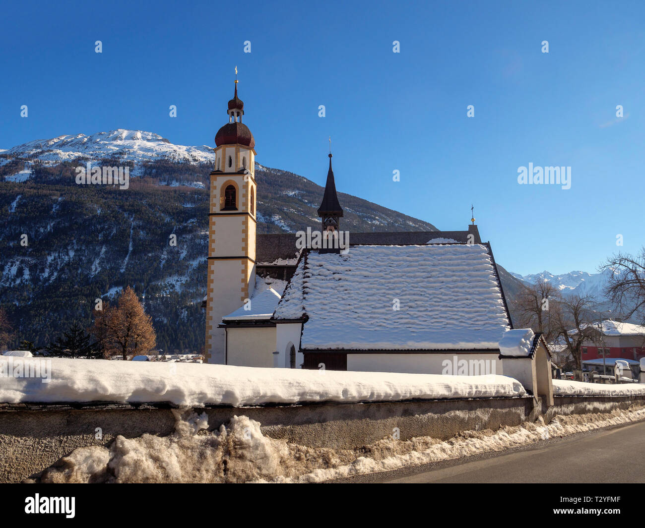 Meininger Mountains, parish church of Tarrenz, district Imst, Tyrol, Austria, Europe Stock Photo