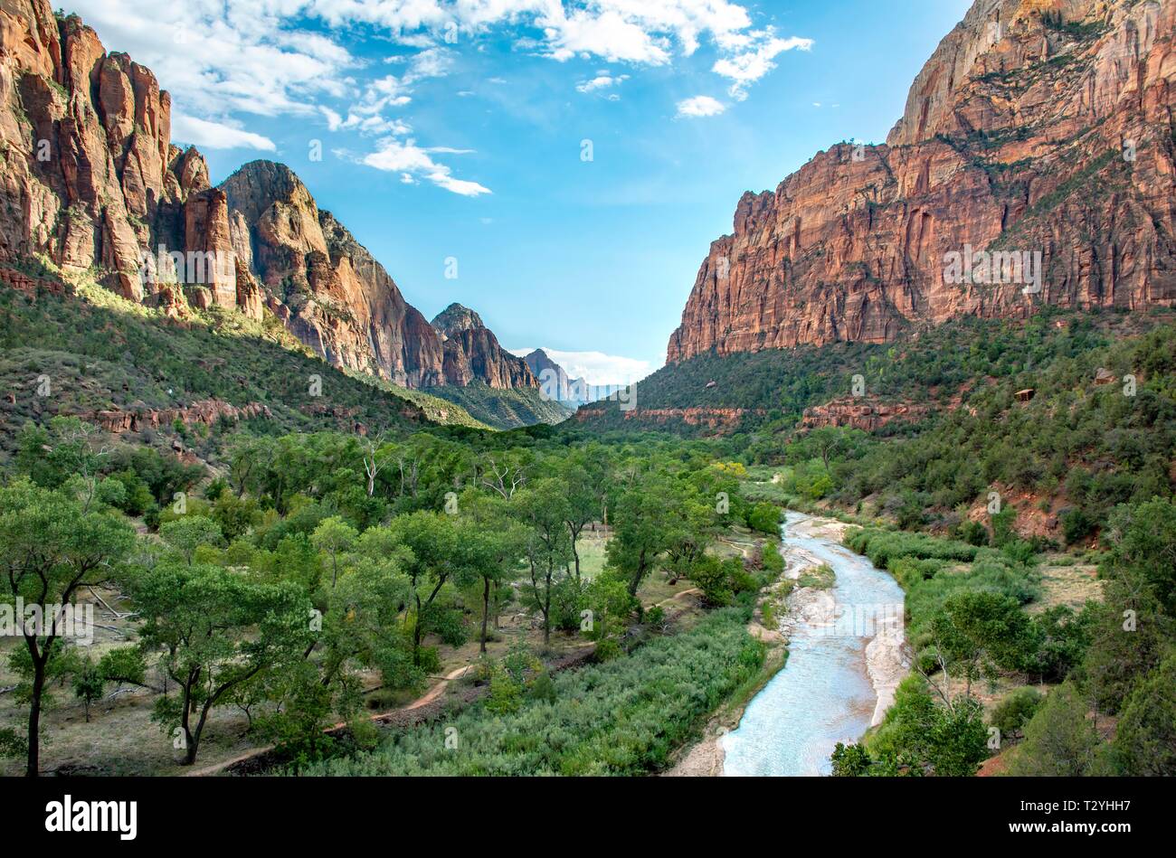 Virgin River flows through Zion Canyon, Zion National Park, Utah, USA Stock Photo Alamy