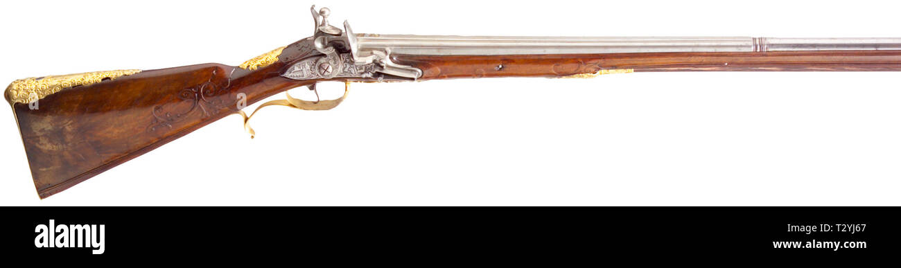 LONG ARMS, flintlock shotgun, Johann Steckel, Wiener Neustadt, circa 1725, Additional-Rights-Clearance-Info-Not-Available Stock Photo
