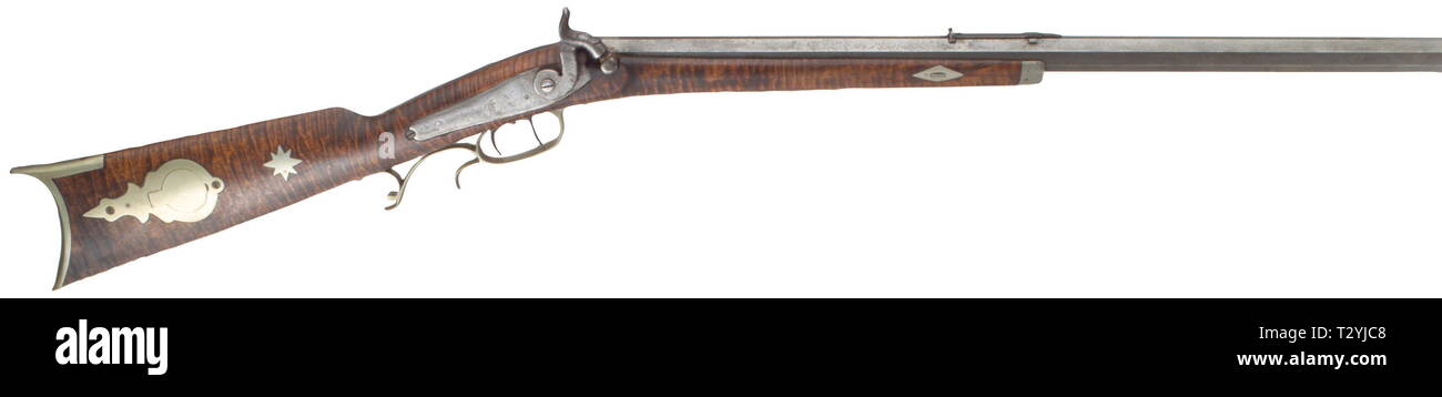 Civil long arms, flintlock and caplock, caplock rifle, Josh Golcher, USA, circa 1850, Additional-Rights-Clearance-Info-Not-Available Stock Photo