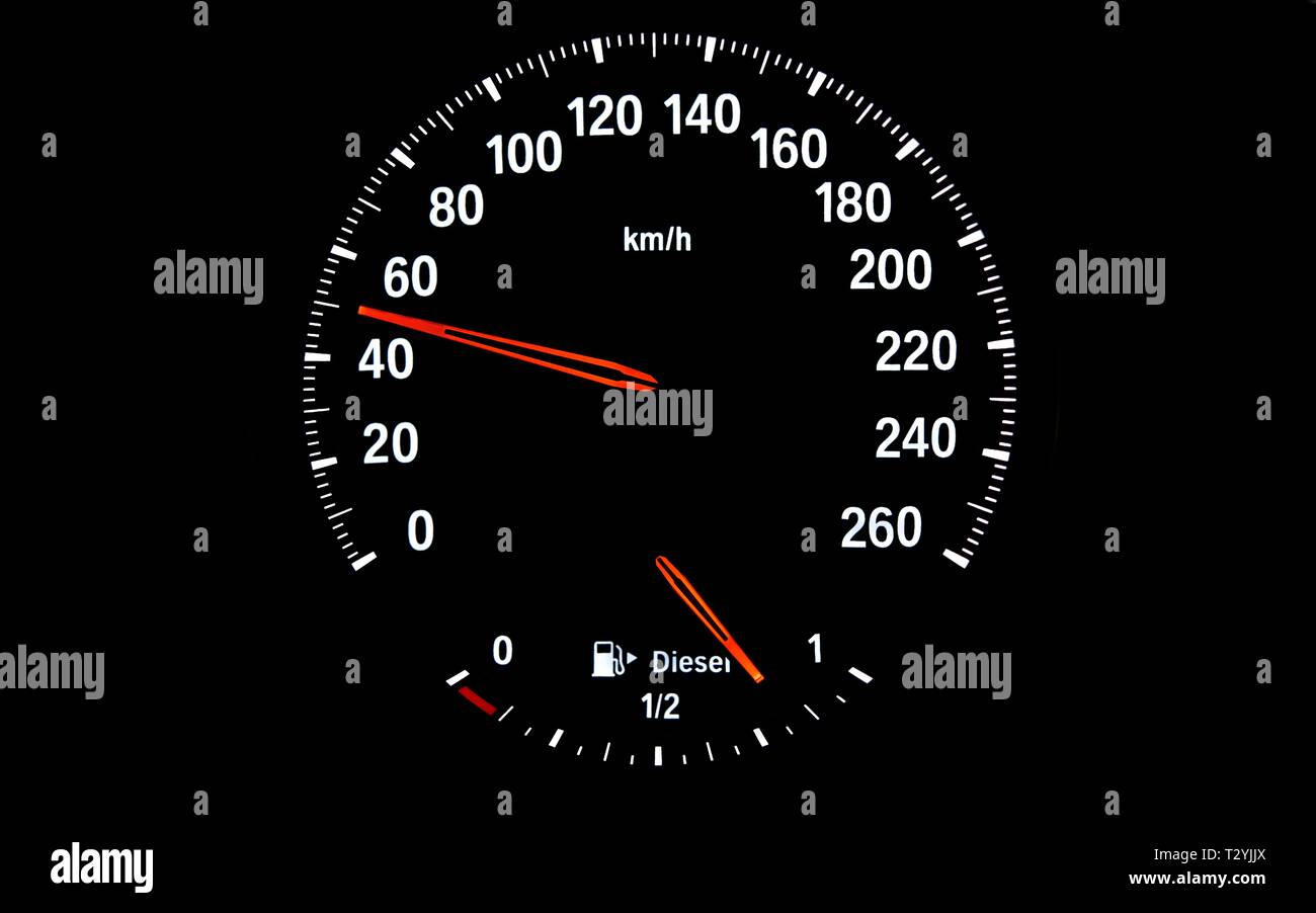 Speedometer With Fuel Gauge Speed 50 Km h Local Speed Germany Stock 