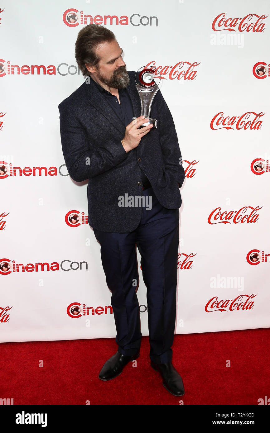David Harbour during the  CinemaCon Big Screen Achievement Awards at Omnia Nightclub at Caesars Palace. CinemaCon is the official convention of the National Association of Theatre Owners. (Photo by Debby Wong / Pacific Press) Stock Photo