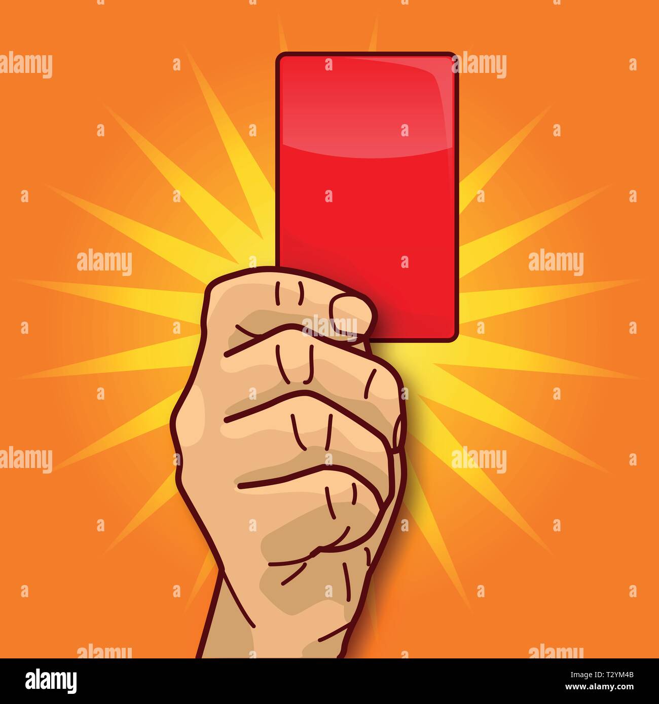 Right shows him the red card Stock Vector Images Alamy
