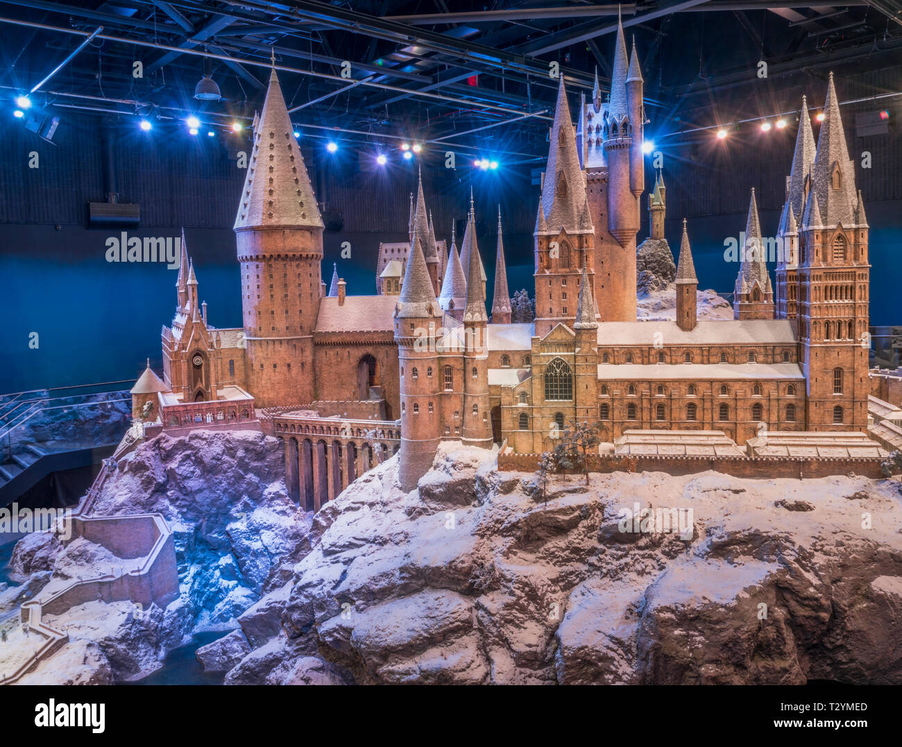 Enormous model of Hogwarts Castle that was used in the production of the films Warner Bros. Studio Tour The Making of Harry Potter London UK Stock Photo Alamy