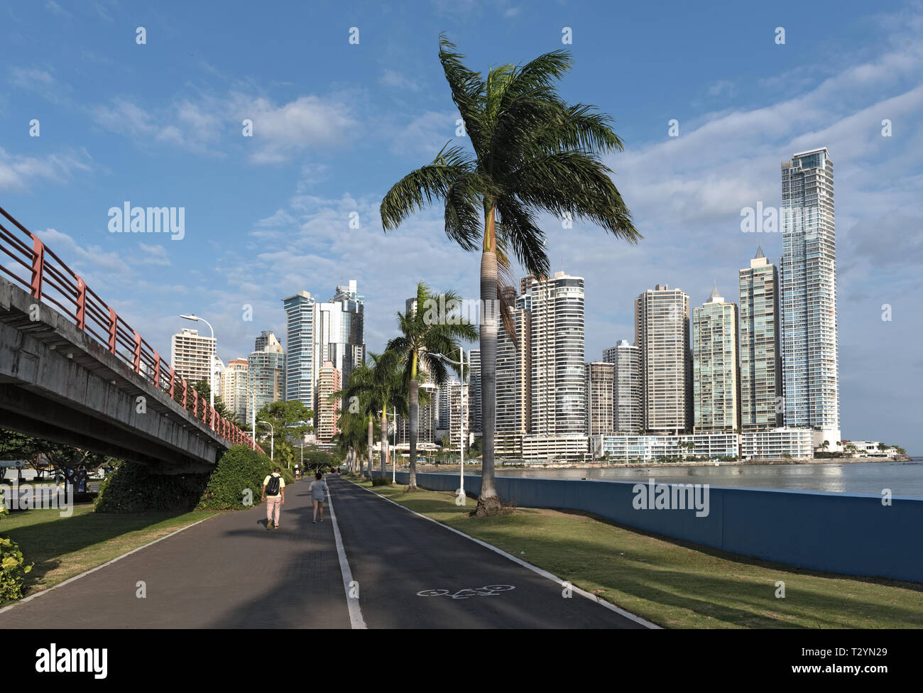 waterfront in front of the skyline, panama city Stock Photo