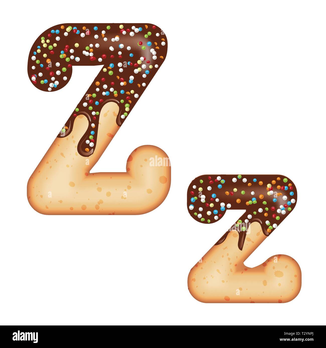 Tempting typography. Font design. Icing letter. Sweet 3D donut letter Z