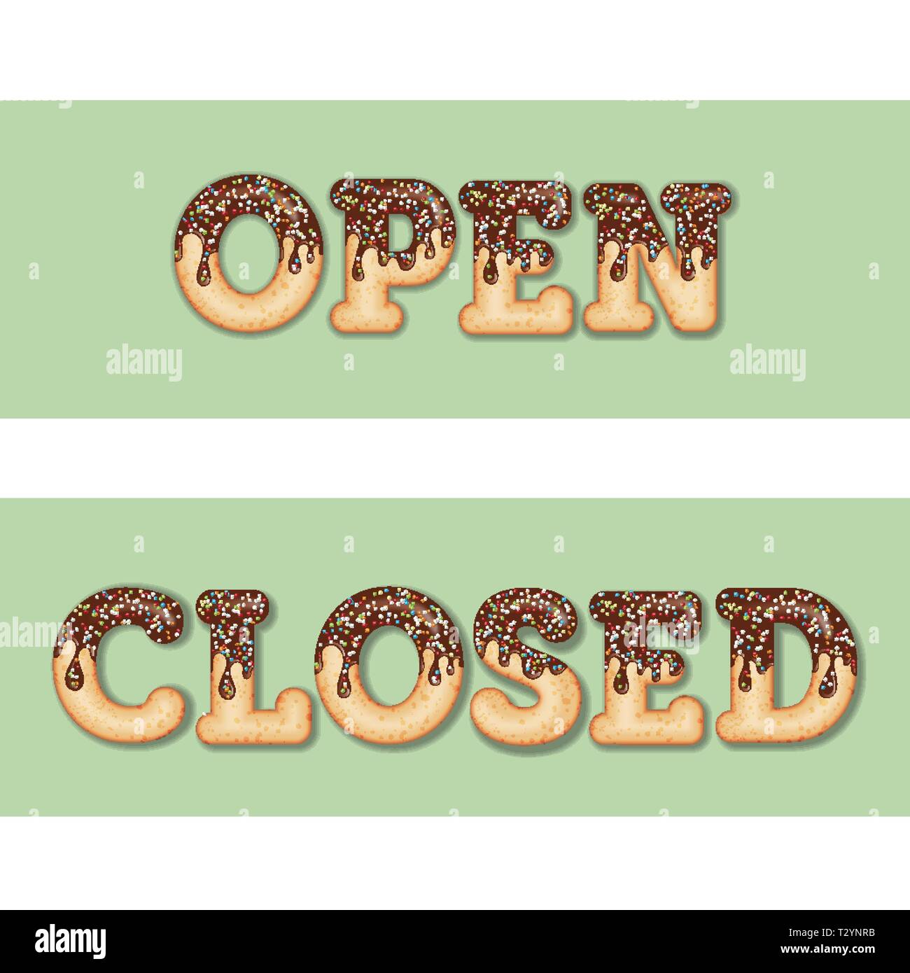 Tempting typography. Icing text. Words