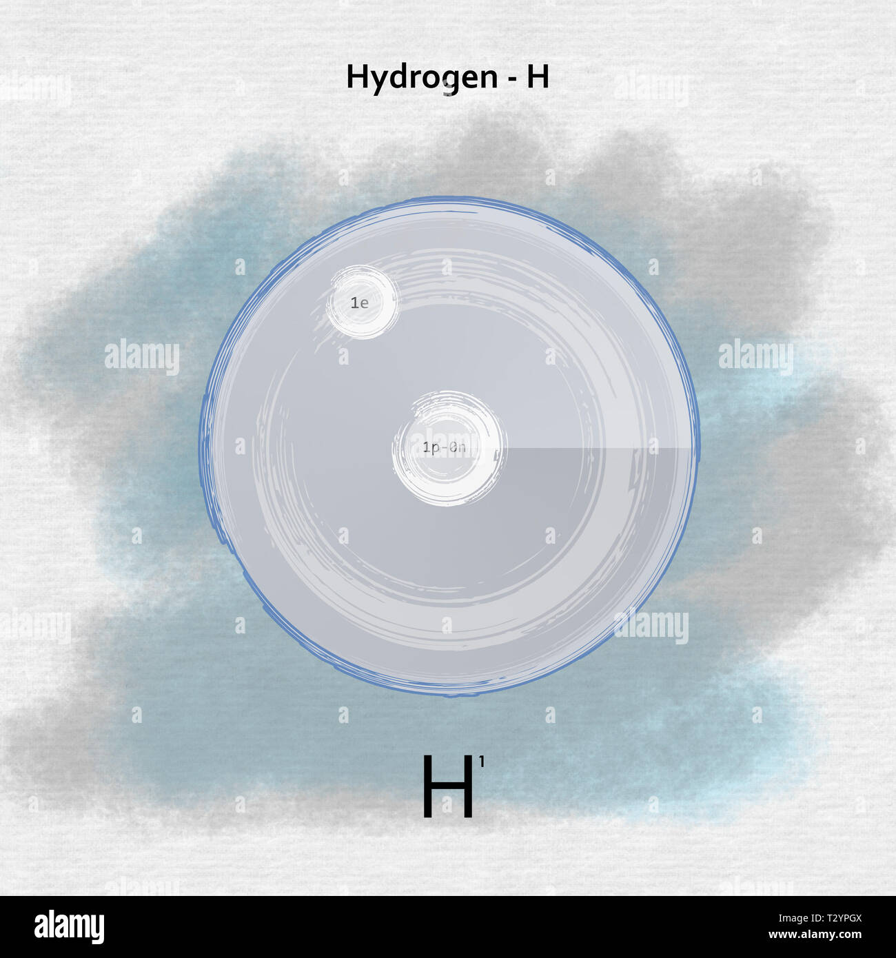 Hydrogen chemical element atomic structure illustration backdrop Stock ...