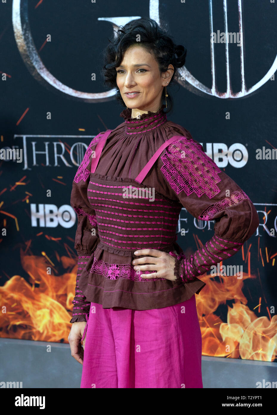 Indira Varma attends HBO Game of Thrones final season premiere at Radio