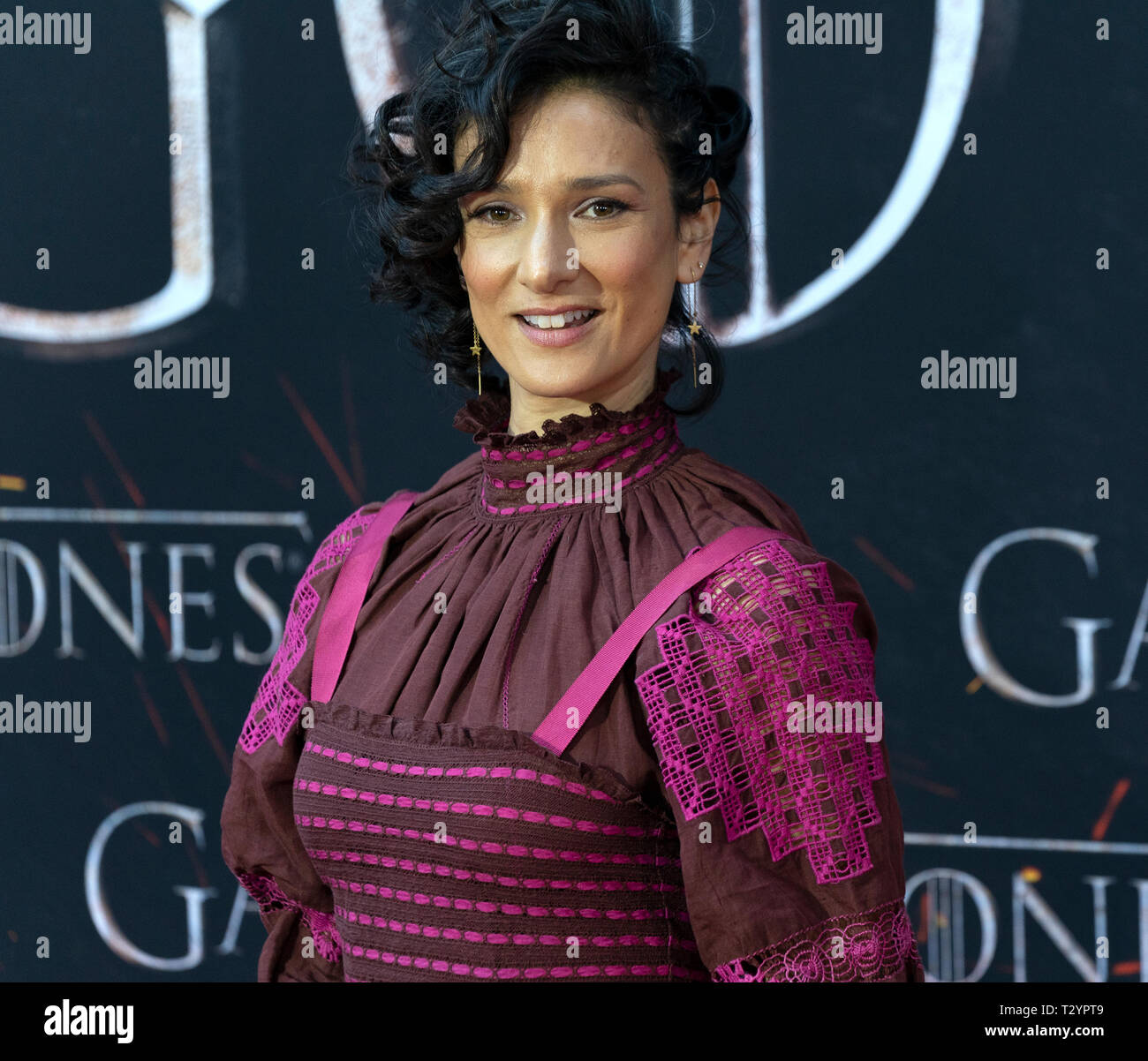 Indira Varma attends HBO Game of Thrones final season premiere at Radio