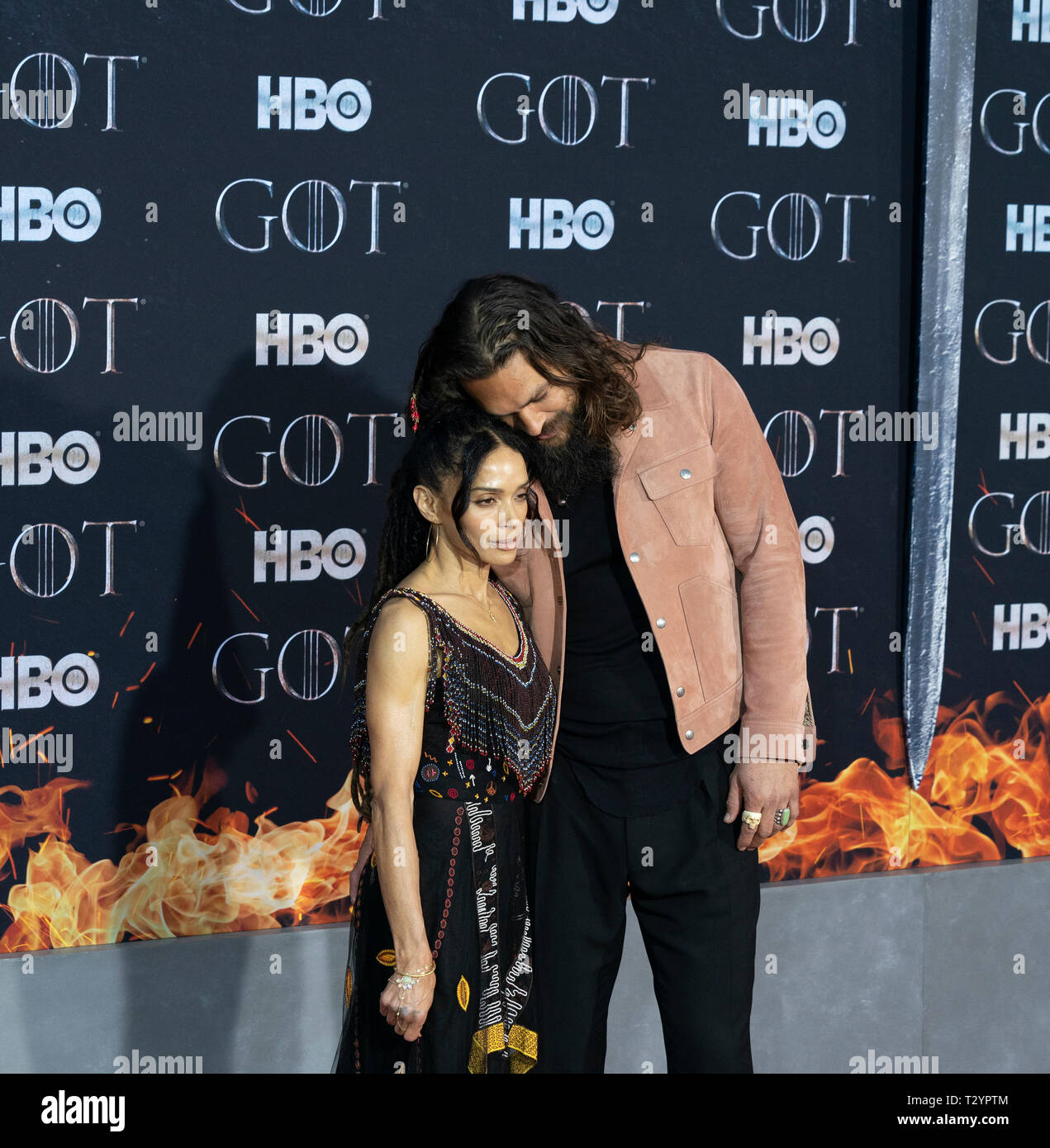 Lisa and Jason Momoa attend HBO Game of Thrones final season