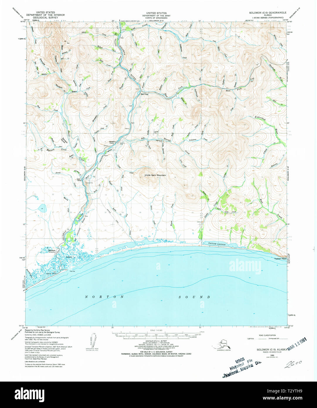 Usgs Topo Maps Alaska Usgs Topo Map Alaska Ak Solomon C-5 359308 1950 63360 Restoration Stock  Photo - Alamy