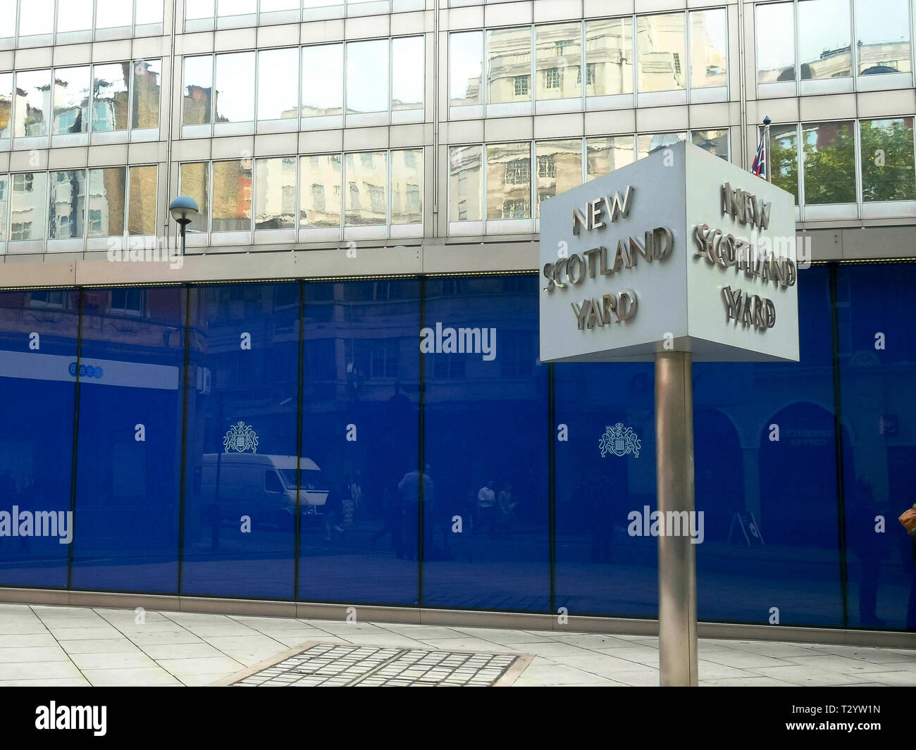 LONDON, ENGLAND, UK - SEPTEMBER 17, 2015: close view of the exterior of new scotland yard in london, United Kingdom Stock Photo