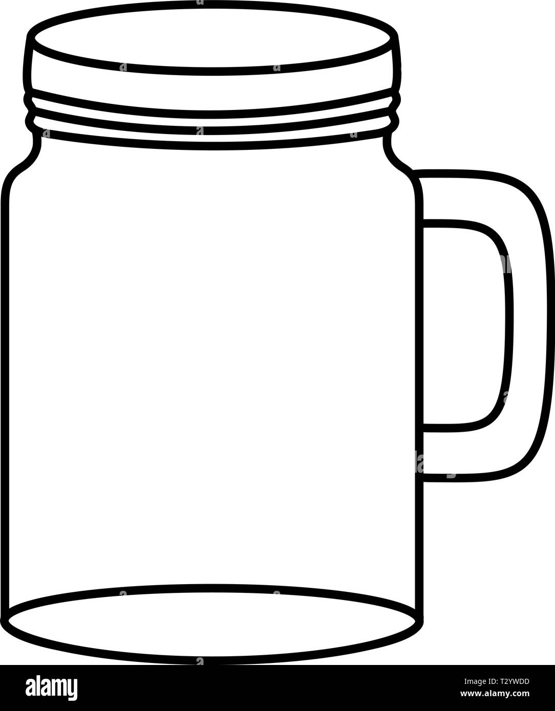 mason jar glass with lid vector illustration design Stock Vector Image