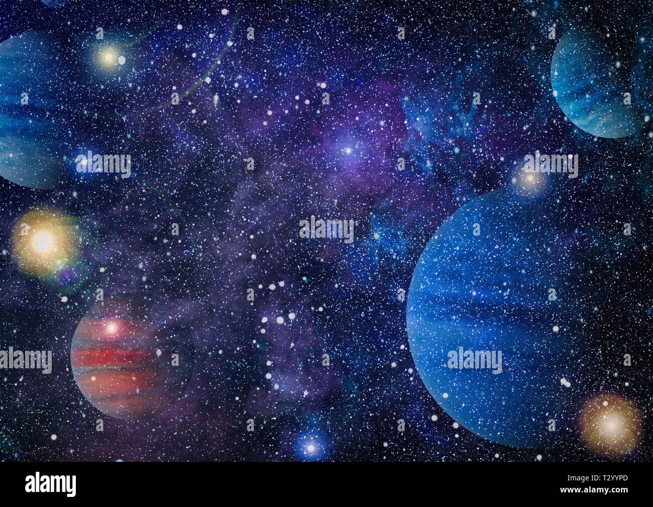 planets, stars and galaxies in outer space showing the beauty of space ...