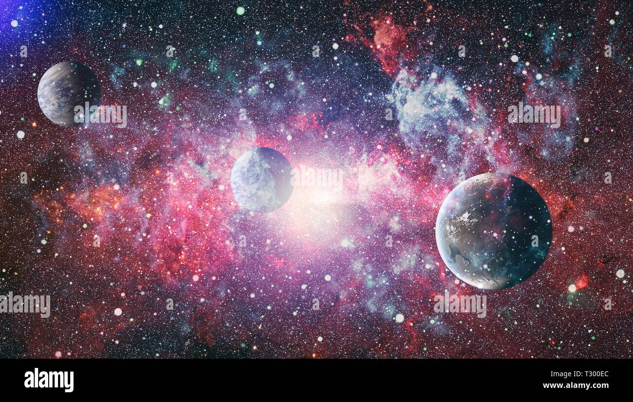 Futuristic abstract space background. Night sky with stars and nebula ...