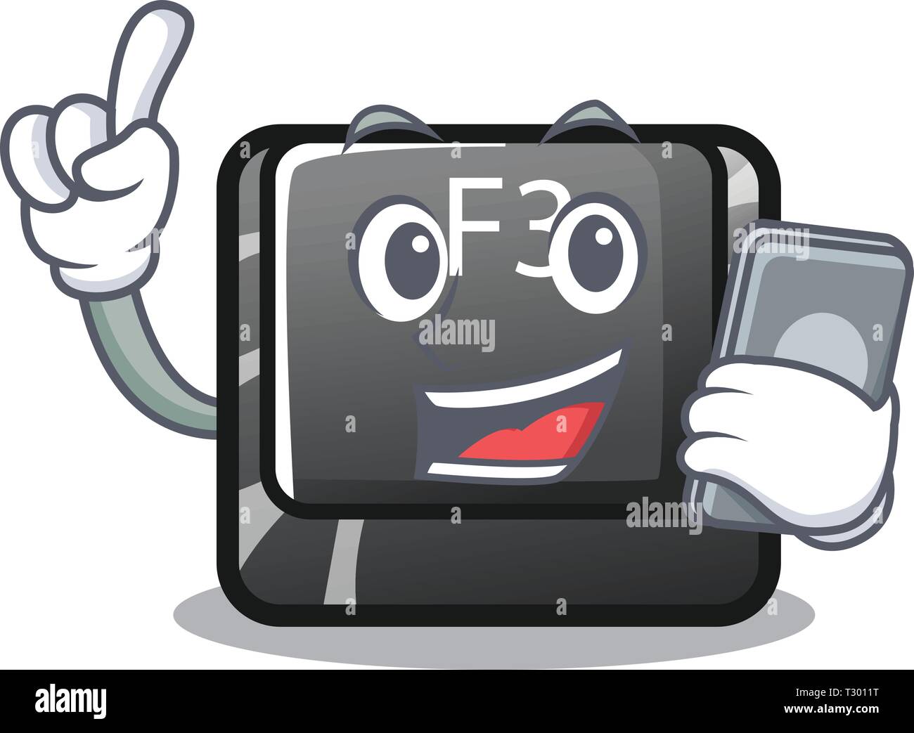 With phone button f3 isolated in the mascot vector illustration Stock ...