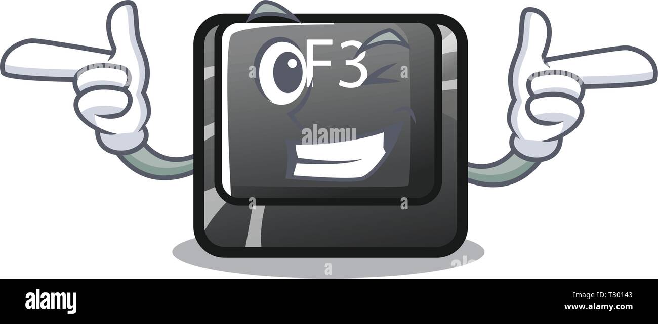 Wink button f3 on the character keyboard vector illustration Stock