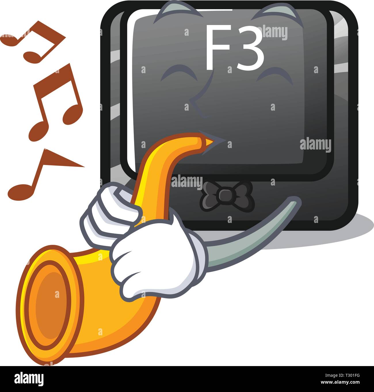 With trumpet button f3 in the shape cartoon vector illustration Stock ...