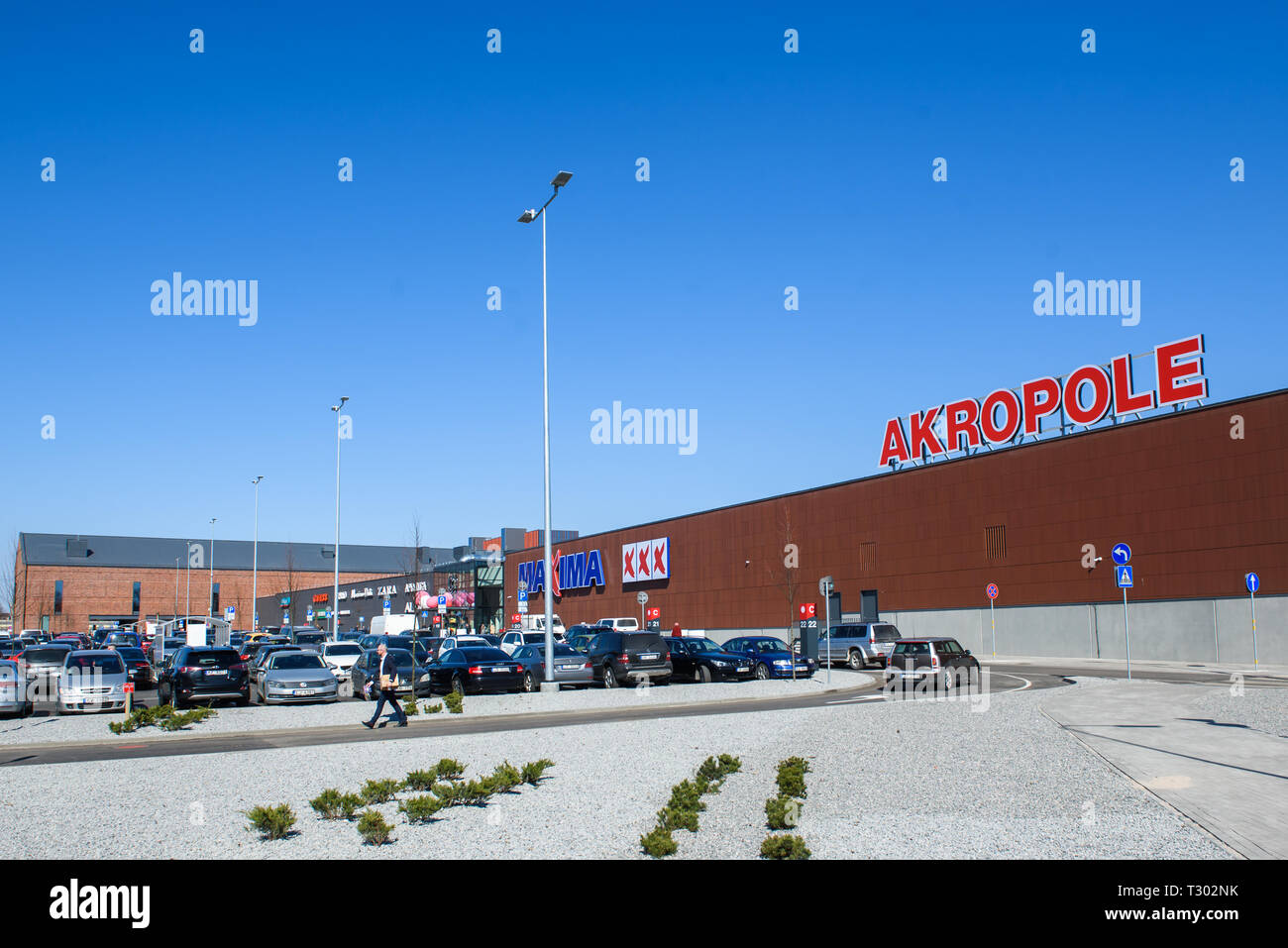 04.04.2019. RIGA, LATVIA. Official opening of biggest shopping centre Akropole in Latvia. The shopping mall is part of Akropolis Group - a Lithuanian  Stock Photo