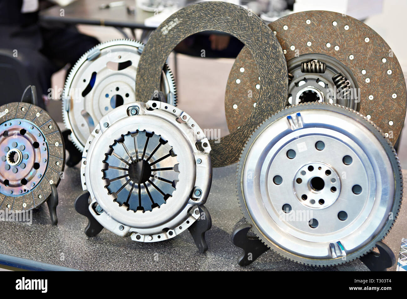Clutch discs and pressure plates in the car store Stock Photo Alamy