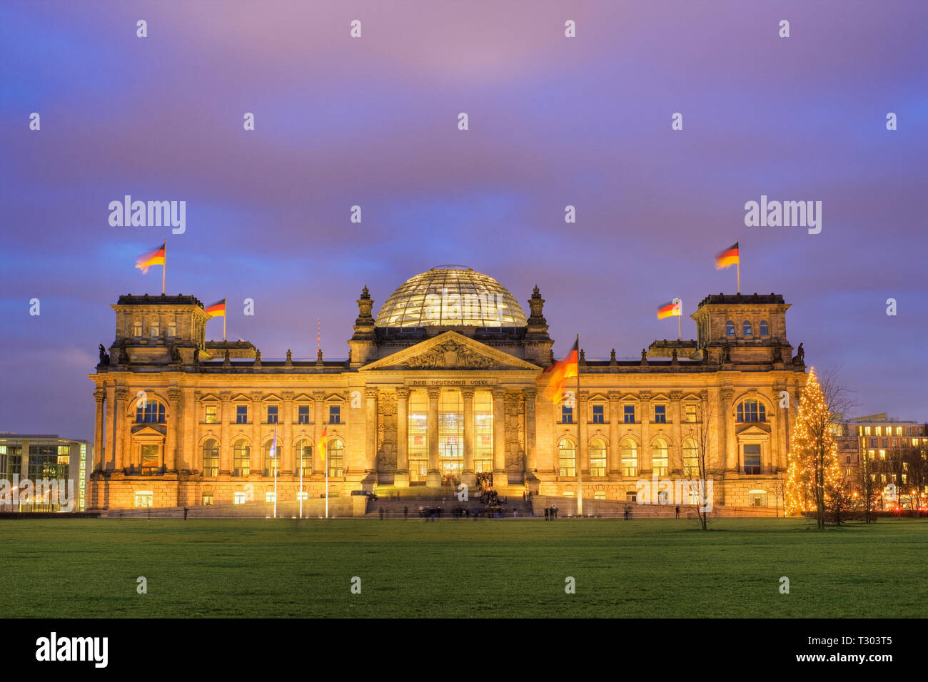 The Reichstag at dusk, Berlin, Germany. Stock Photo