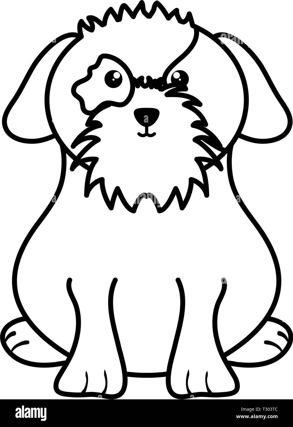 cute little dog pet character vector illustration design Stock Vector ...