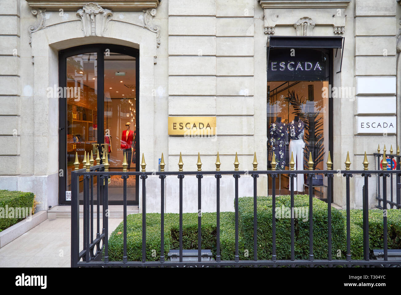PARIS, FRANCE - JULY 22, 2017: Escada fashion luxury store in