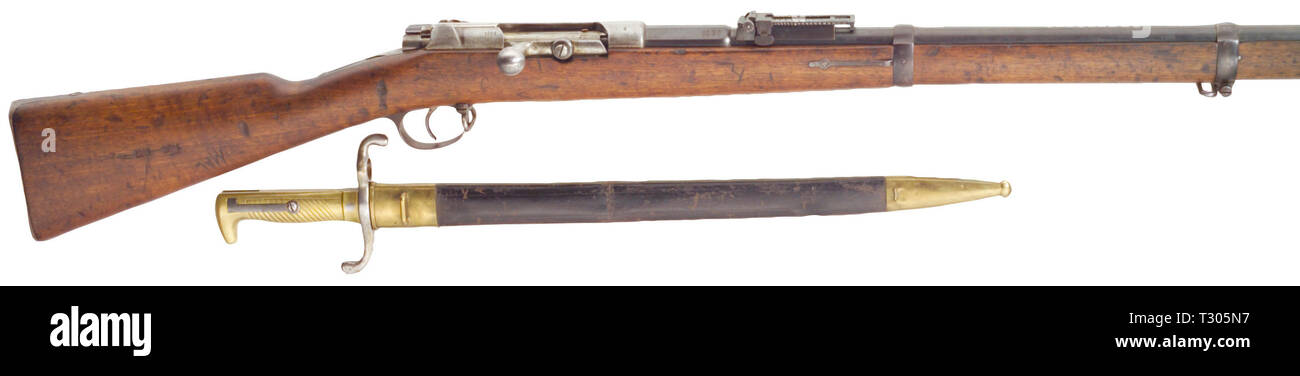 SERVICE WEAPONS, GERMAN EMPIRE, rifle 71/84, calibre 11 mm, number 5334, Additional-Rights-Clearance-Info-Not-Available Stock Photo