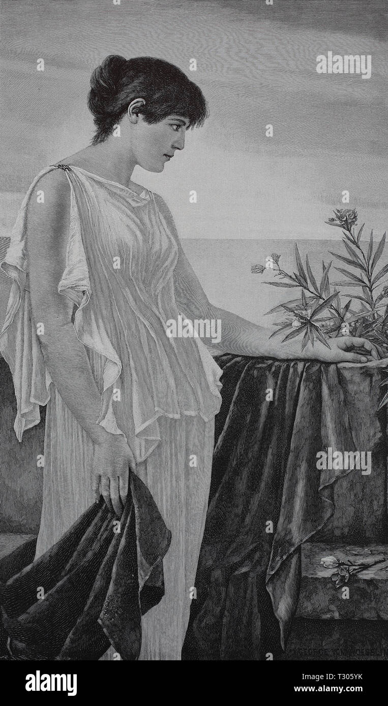 Digital improved reproduction, Iphigenie, in the Greek mythology the oldest daughter of Agamemnon, in der griechischen Mythologie die älteste Tochter von Agamemnon, from an original print from the 19th century Stock Photo