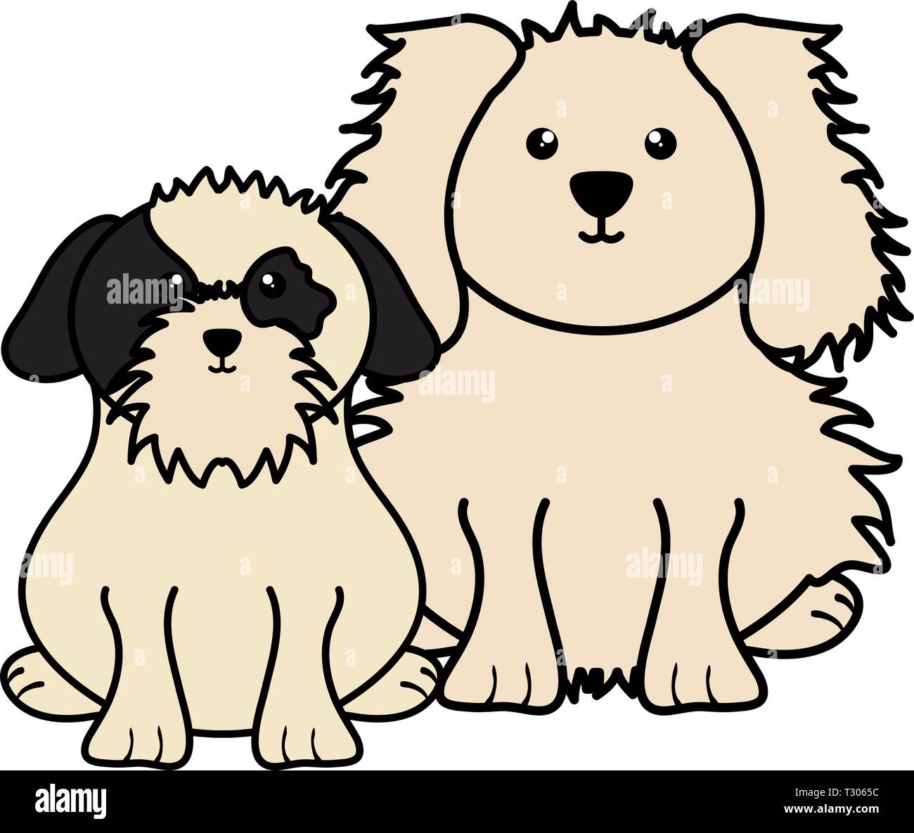 cute little dogs pets characters vector illustration design Stock ...