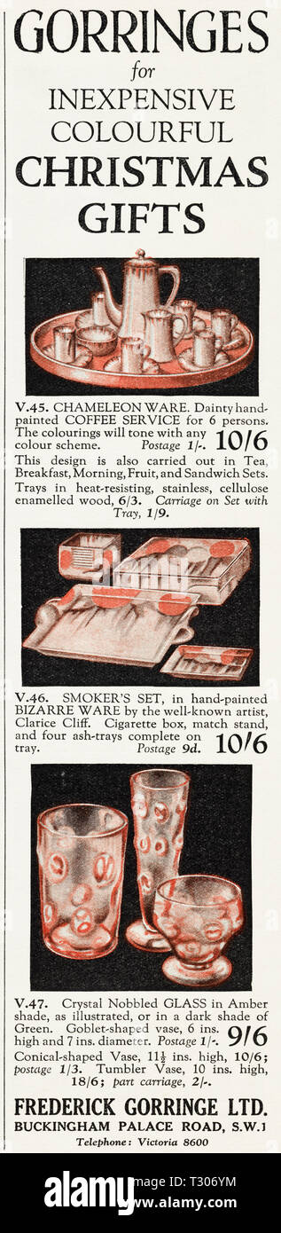 Original 1930s vintage old print advertisement from 30s English ...