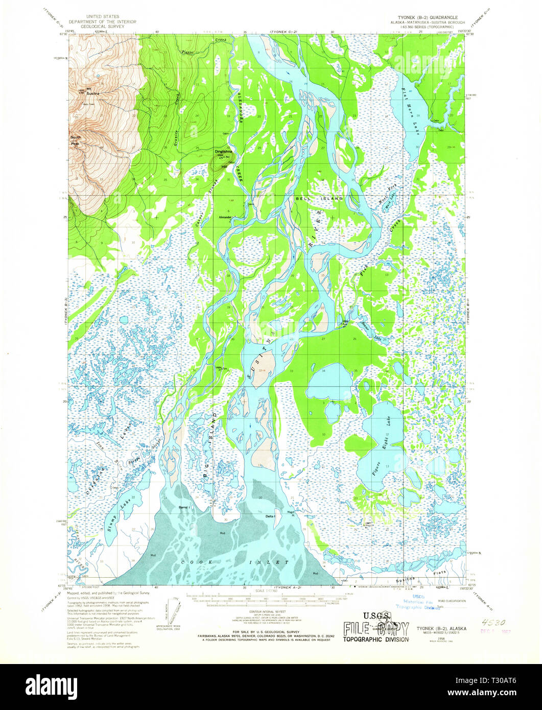 1908 Topo Map of Fairbanks Alaska
