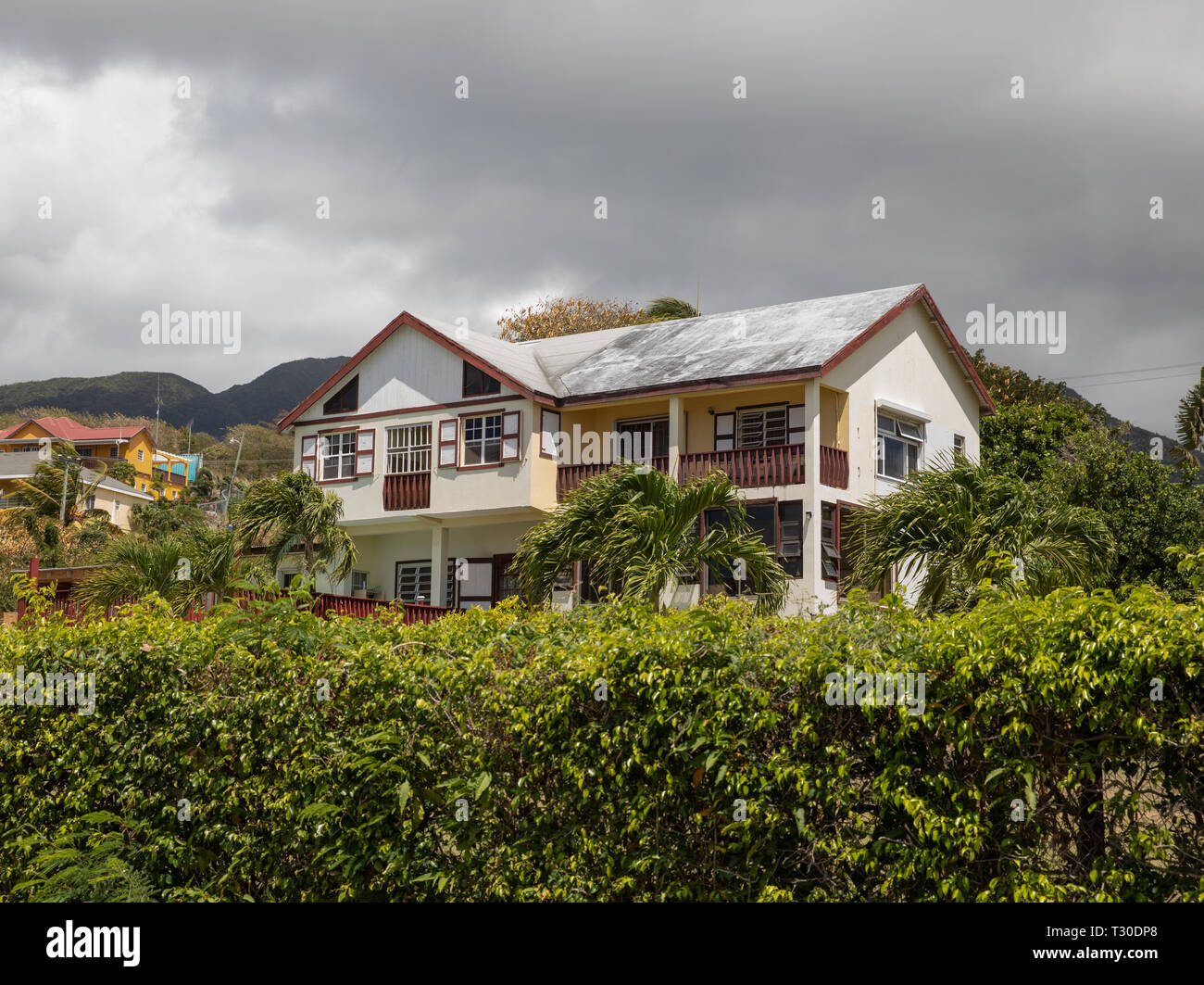 Colourful building in St Kitts, The Caribbean Stock Photo - Alamy