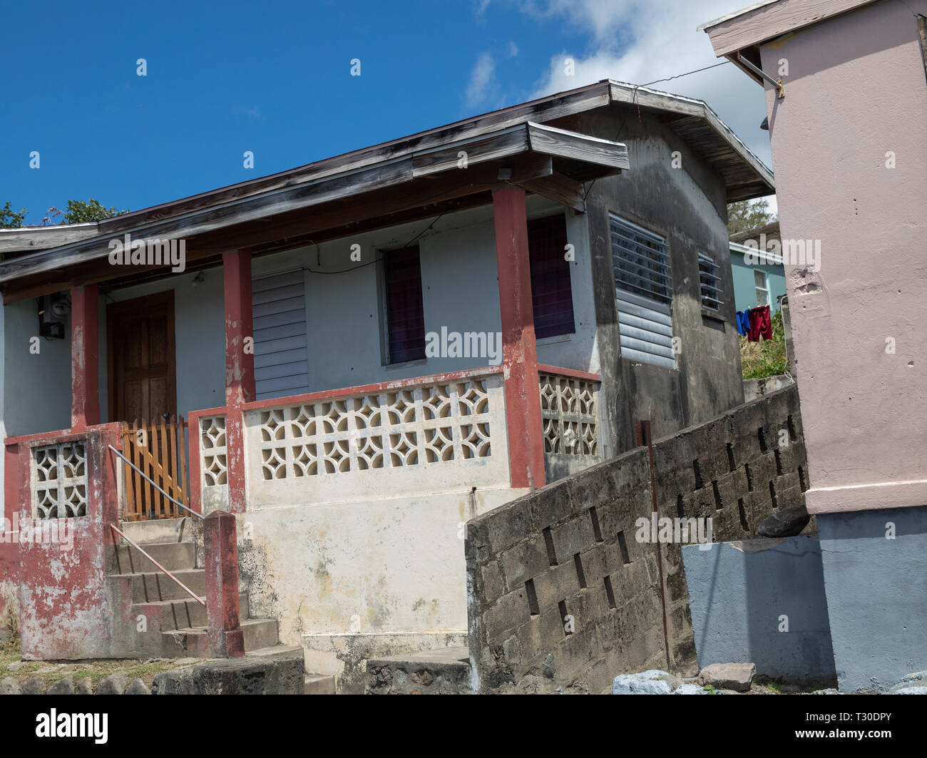 Derelict house in St Kitts, The Caribbean Stock Photo Alamy
