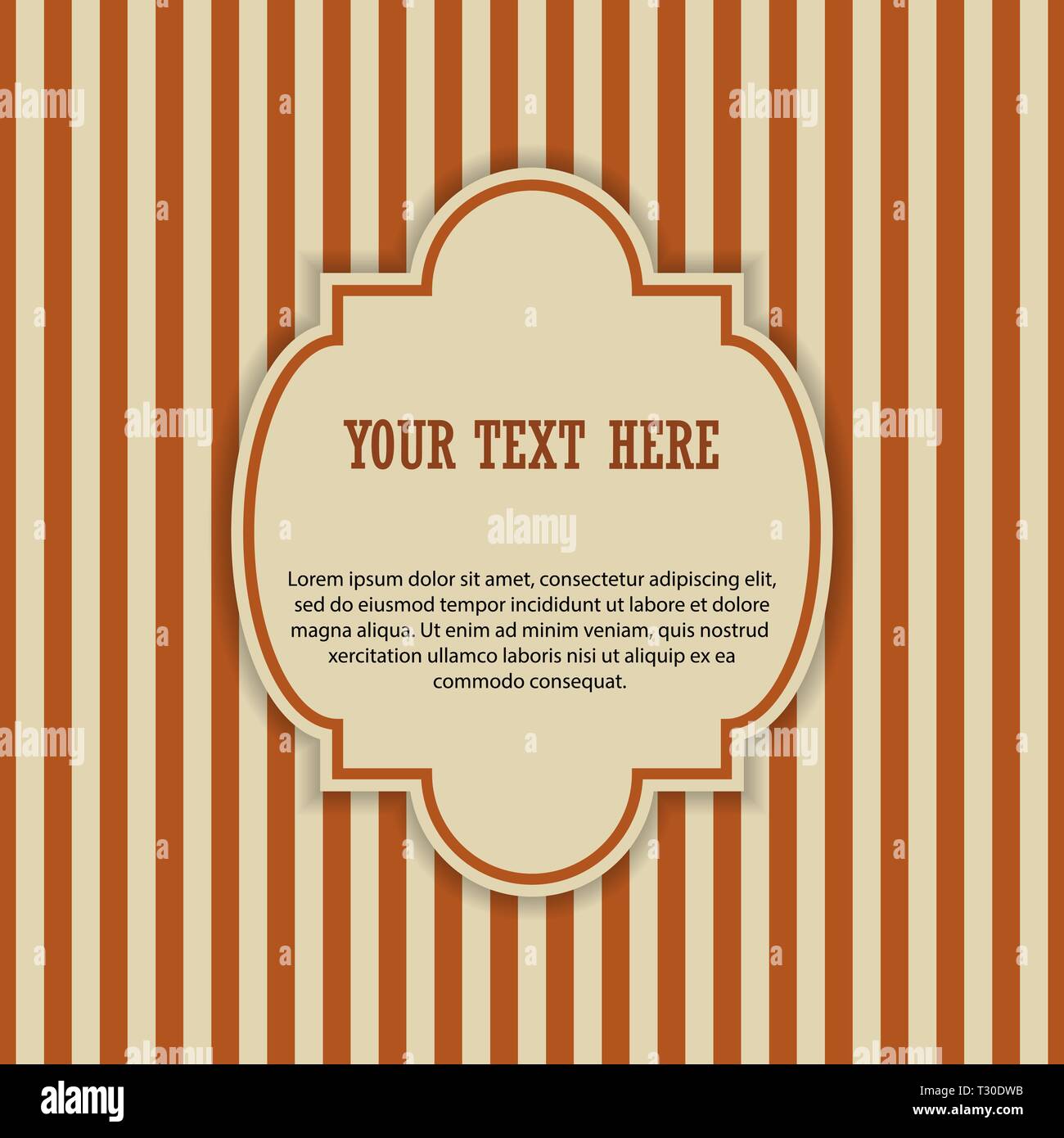 Vintage style frame for design and decoration, flat design Stock Vector