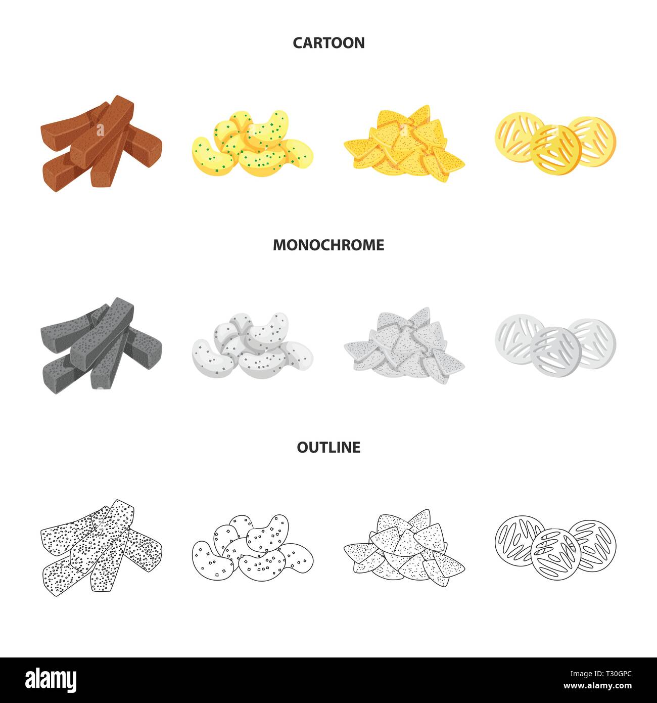 croutons,corn,chip,bread,sticks,potato,snack,bowl,crackers,sweet,yellow,soup,organic,crispy,slice,crouton,crisp,cube,agricultural,salty,toast,appetizer,brown,texture,Oktoberfest,bar,party,cooking,food,crunchy,baked,flavor,product,menu,set,vector,icon,illustration,isolated,collection,design,element,graphic,sign Vector Vectors , Stock Vector