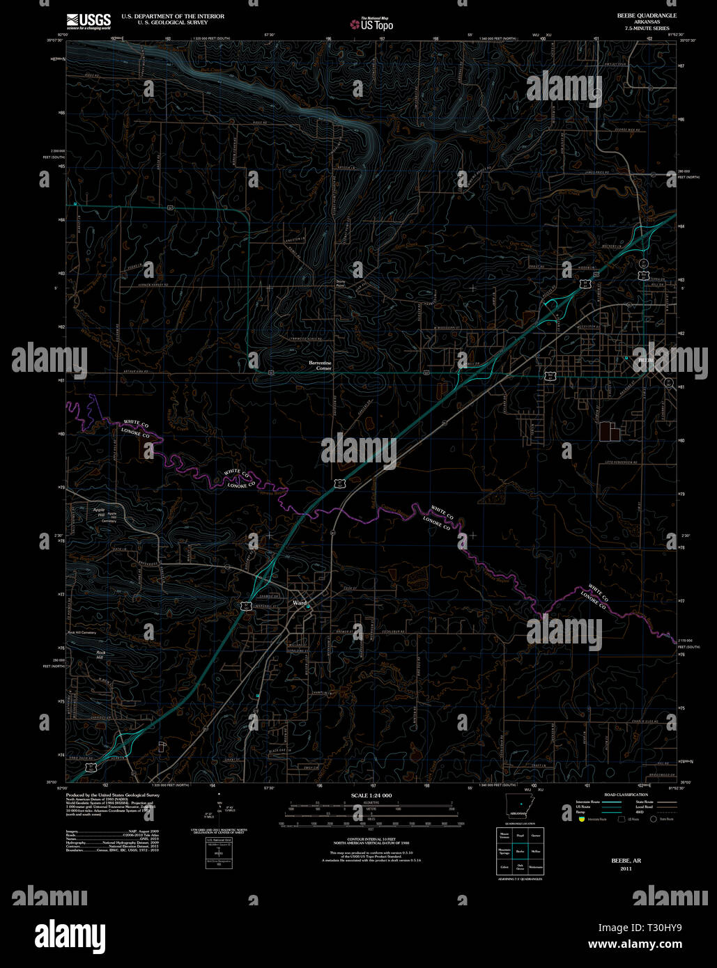 Beebe arkansas map hires stock photography and images Alamy