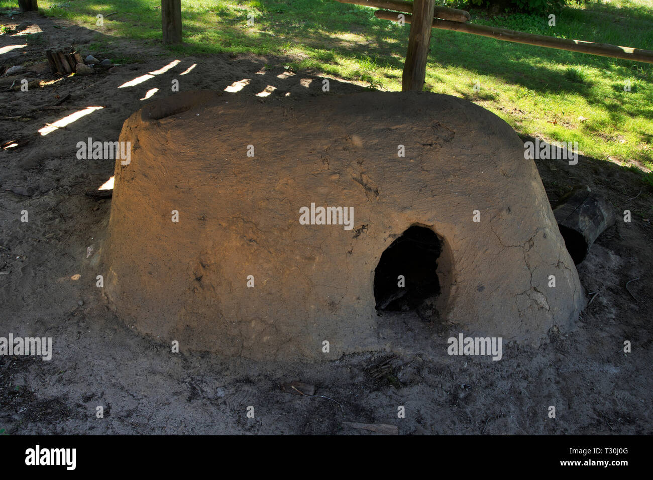 Ancient oven in Biskupin. Poland Stock Photo
