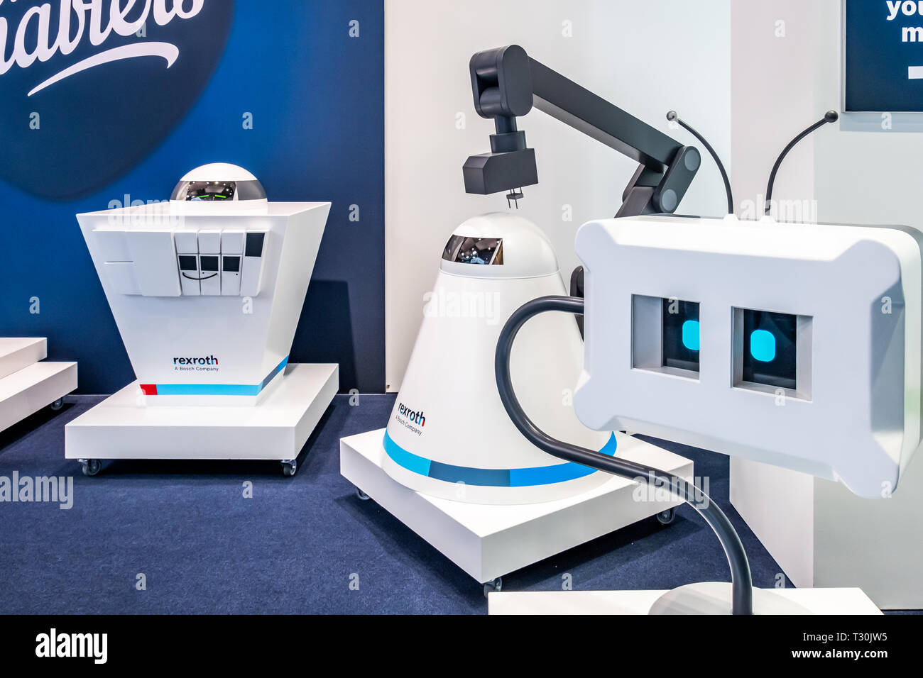 Hannover Germany April 02 2019 Bosch Rexroth Is Displaying