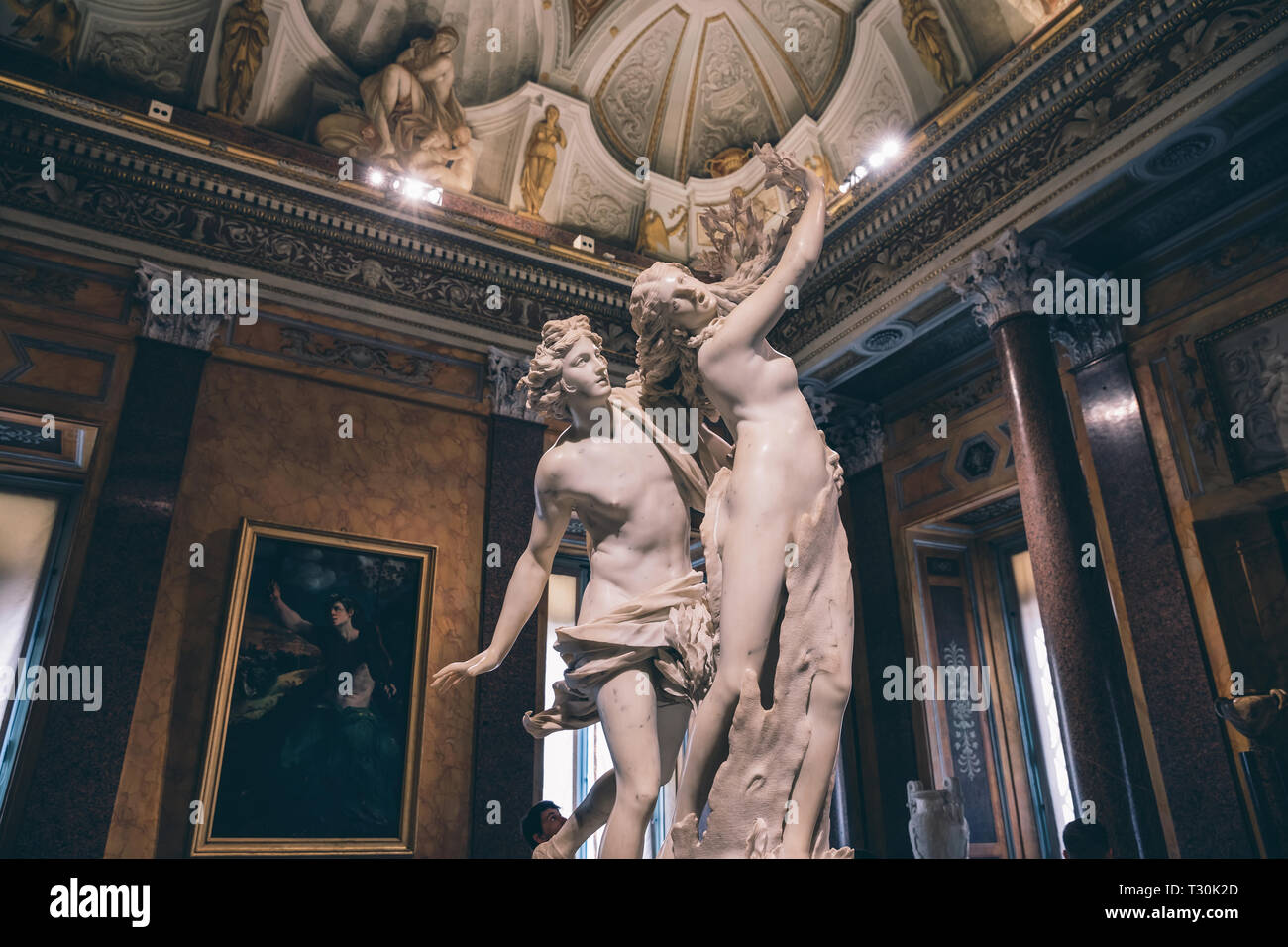 Rome, Italy - June 22, 2018: Baroque marble sculpture Apollo and Daphne by Bernini 1622 in Galleria Borghese of Villa Borghese Stock Photo