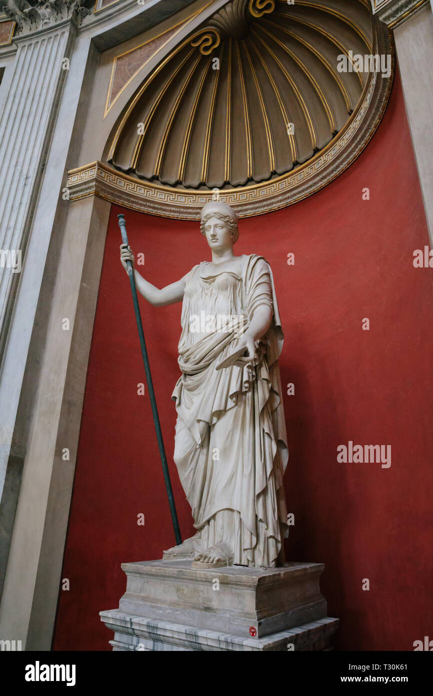 Rome, Italy June 22, 2018 Baroque marble sculptures in Vatican