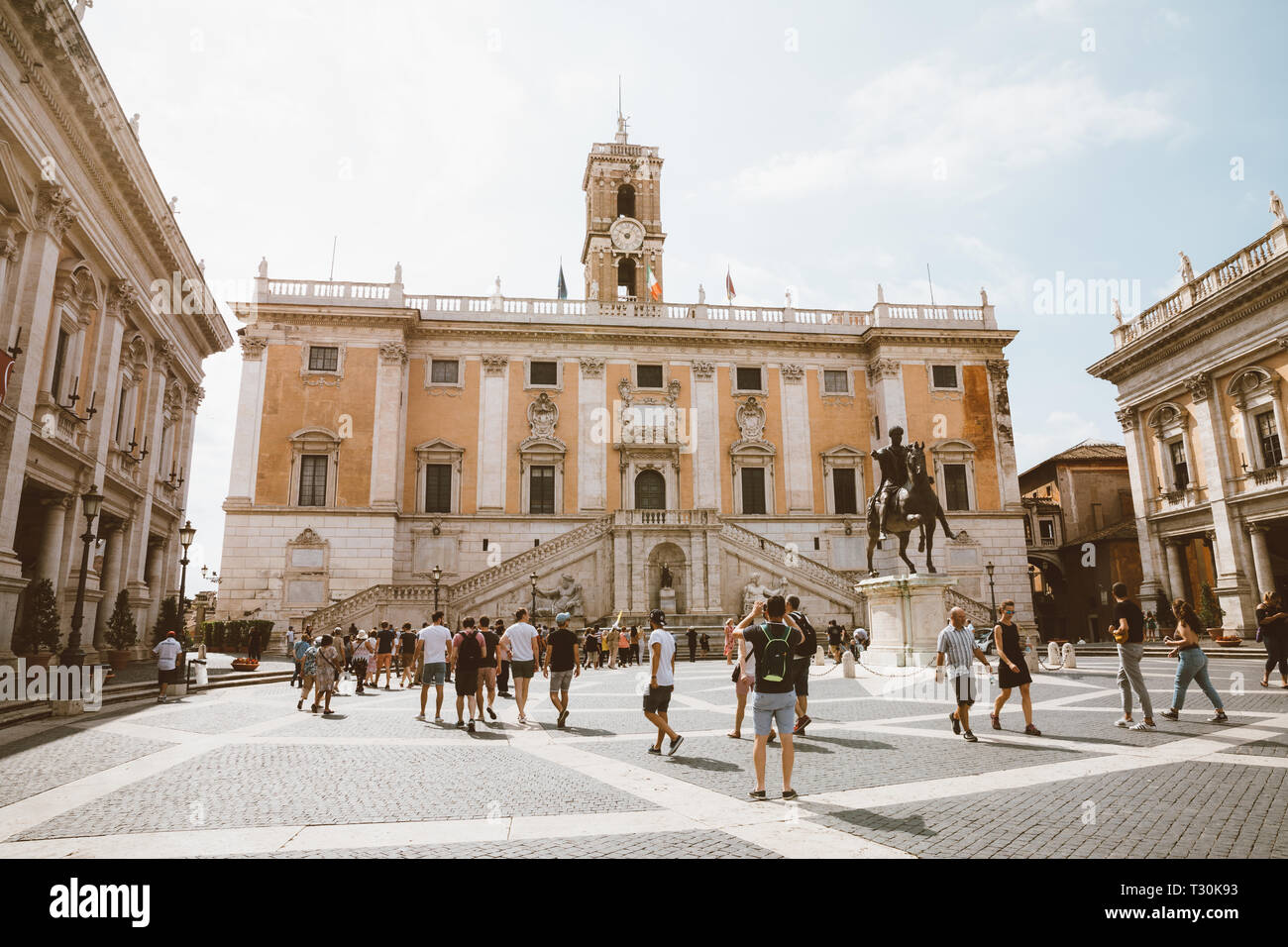 Rome, Italy - June 23, 2018: Panoramic view of Capitolium or Capitoline ...