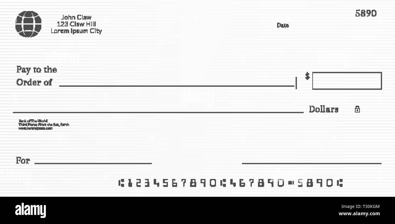 Blank Cheque Black and White Stock Photos & Images - Alamy With Cashiers Check Template