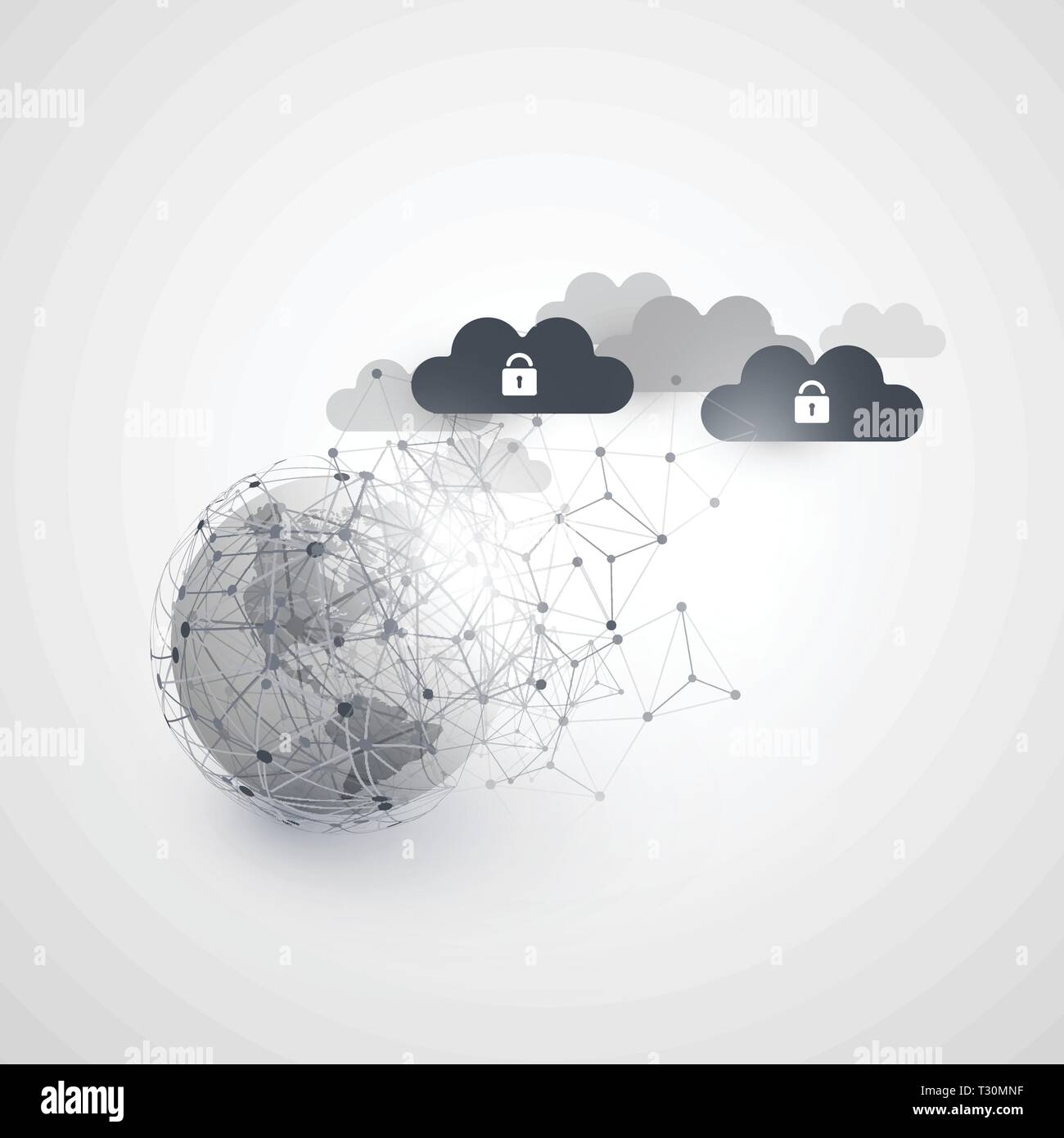 Cloud Computing and Global Networking Design Concept with Earth Globe ...