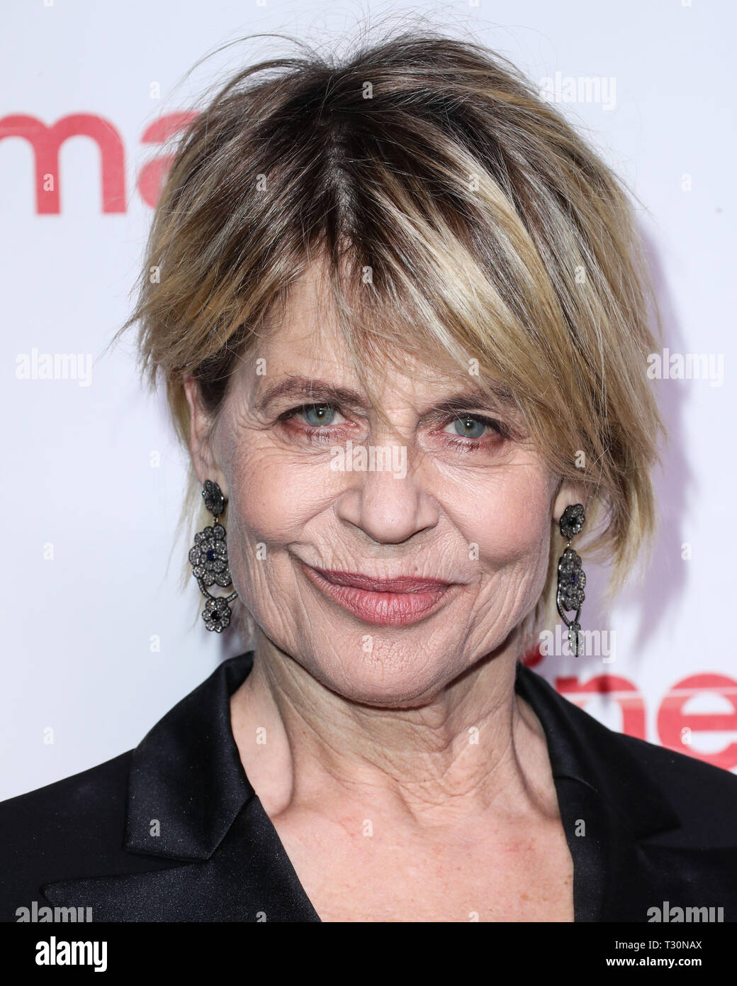 Las Vegas, Nevada, USA . 04th Apr, 2019. Actress Linda Hamilton arrives at the CinemaCon Big Screen Achievement Awards 2019 held at Omnia Nightclub at Caesars Palace during CinemaCon, the official convention of the National Association of Theatre Owners on April 4, 2019 in Las Vegas, Nevada, United States. (Photo by Xavier Collin/Image Press Agency) Credit: Image Press Agency/Alamy Live News Stock Photo