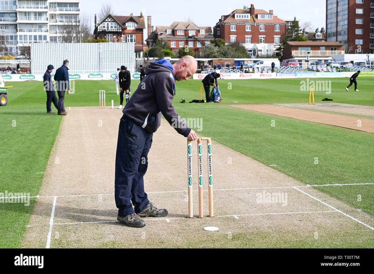 Cricket ground staff groundsman groundsmen hires stock photography and